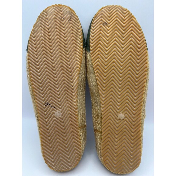 Disney Mickey Mouse Green Canvas Espadrilles Shoes – Gold Sequin – Sz 9.5 – NEW - Picture 6 of 9